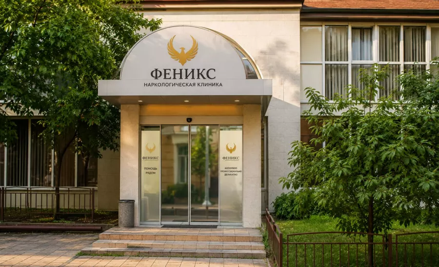 Вход в наркологическую клинику «Феникс» в Тогучине